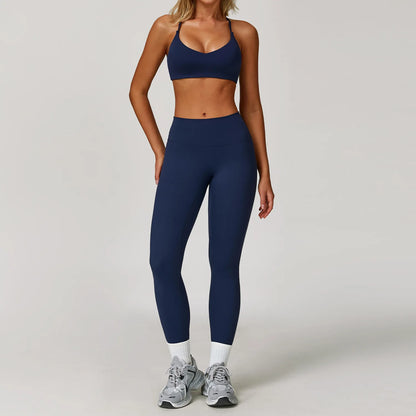 Women's Yoga Set 2-3 Piece Workout Tracksuit with Sports Bra