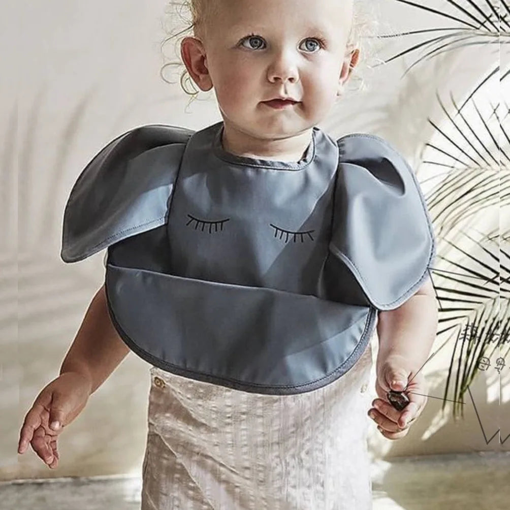 Waterproof Baby Bib with Pocket & Ruffle Sleeves