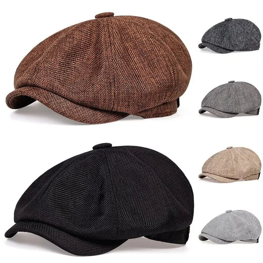 Newsboy Cap Retro Octagonal Flat Cap Unisex Beret Hat