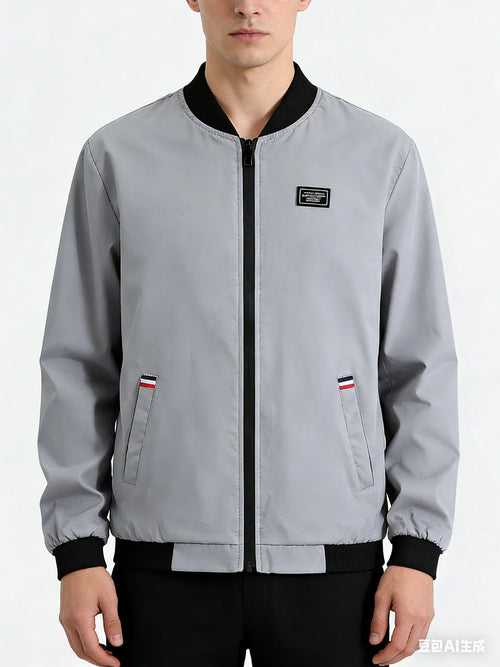 Men's Casual Windproof Bomber Jacket – Zip-Up Spring Autumn Coat