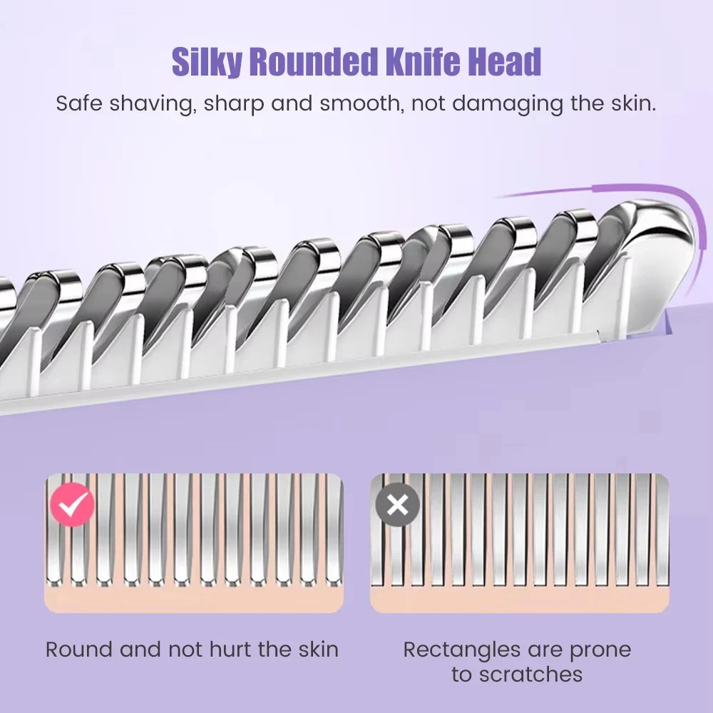 2-in-1 Electric Hair Remover for Women – Painless Rechargeable Trimmer