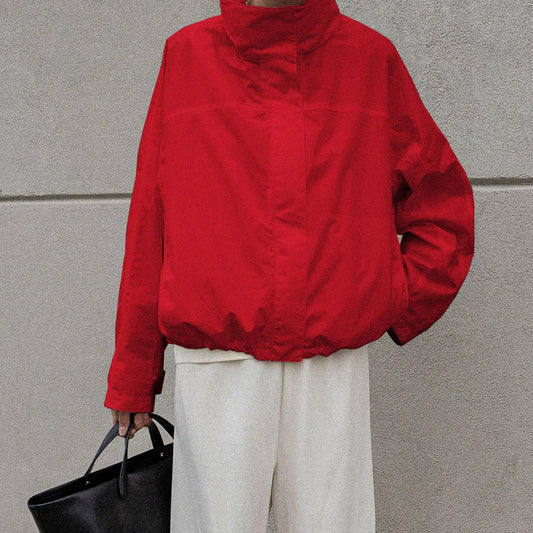 Turtleneck Zipper Jacket Women Casual Long Sleeve Outerwear Coat