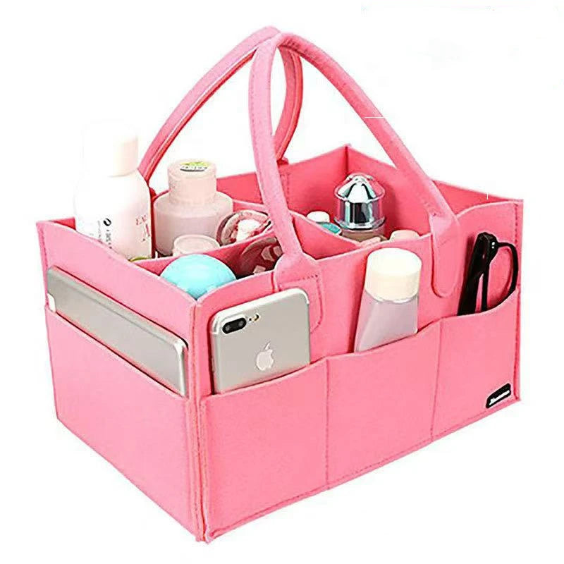 Felt Baby Diaper Caddy Organizer – Large Capacity Storage Bag