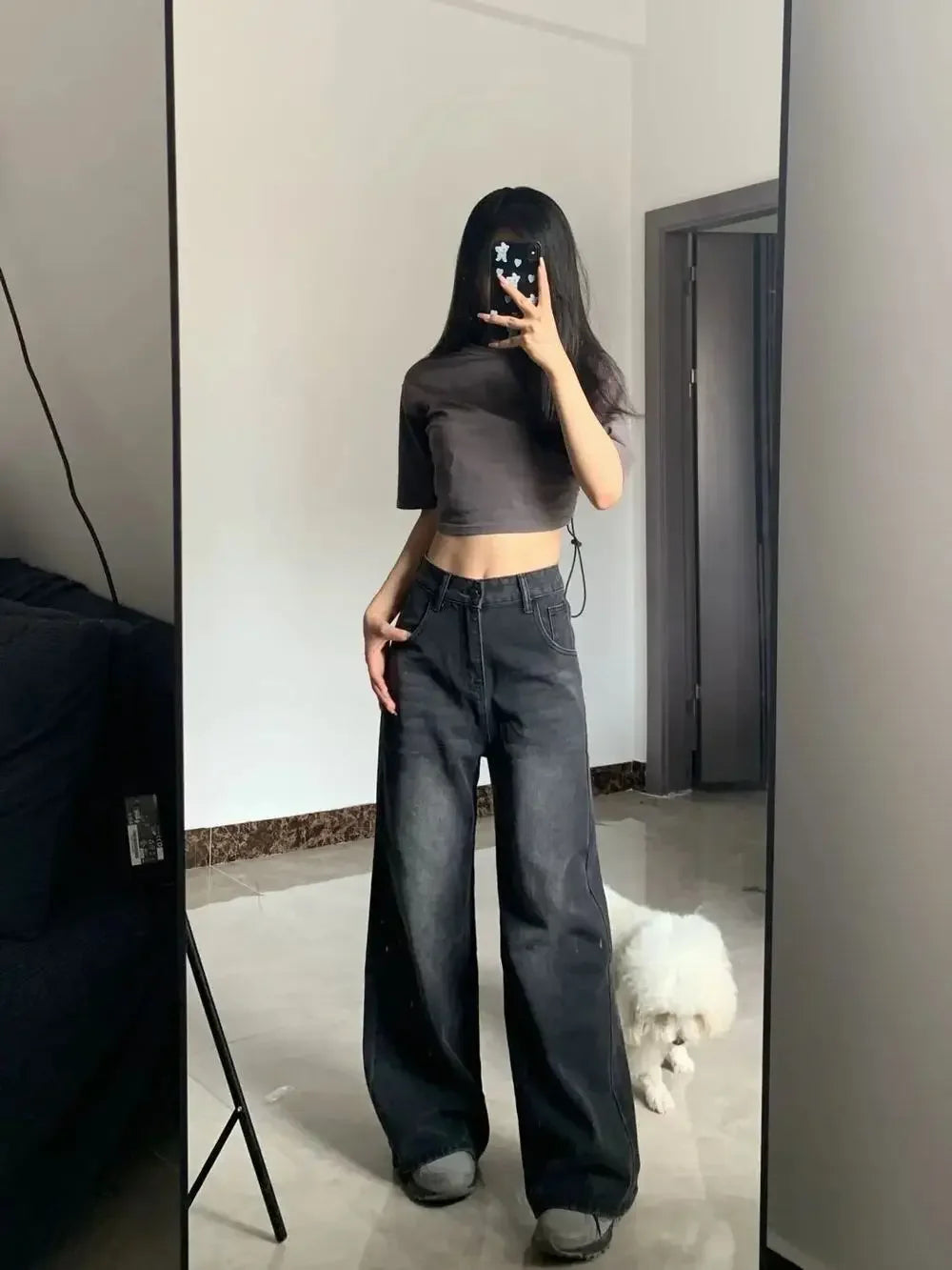 High-Waisted Wide-Leg Jeans for Women – Loose Straight Denim