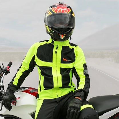 Breathable Motorcycle Jacket with Night Visibility & Armor – Unisex