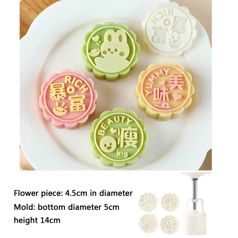 Mooncake Mold Hand Press – DIY Pastry & Mung Bean Cake Stamp