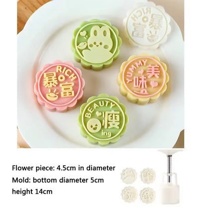 Mooncake Mold Hand Press – DIY Pastry & Mung Bean Cake Stamp