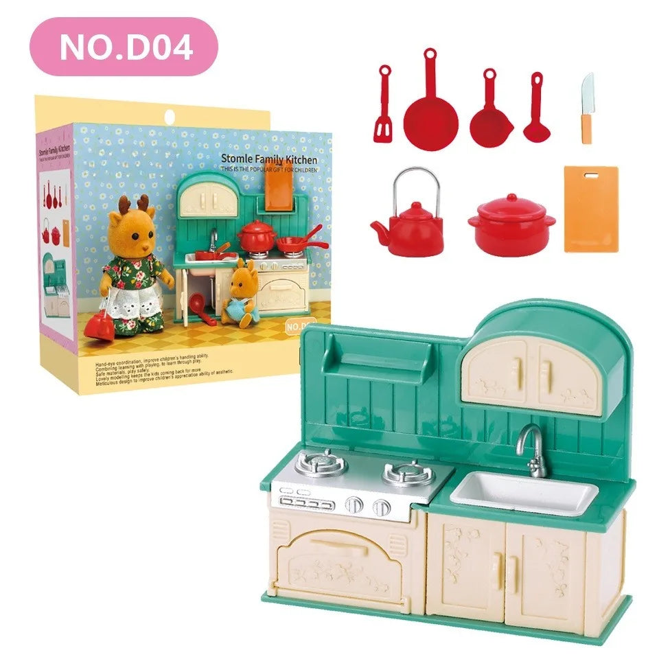 Animal Family Dollhouse Figures – Simulation Forest Animal Toy Set