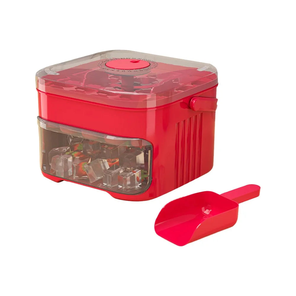 Ice Cube Tray with Storage Box – 50-Cube Double Layer Press