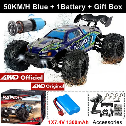 4WD RC Car 1/16 Scale – 50/80KM/H High Speed Off-Road Remote Control Truck