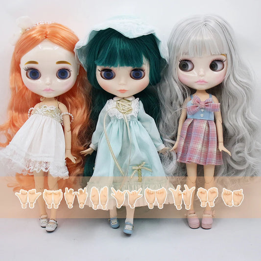 Blythe BJD Doll 30cm – 1/6 Joint Body with Extra Hands for DIY