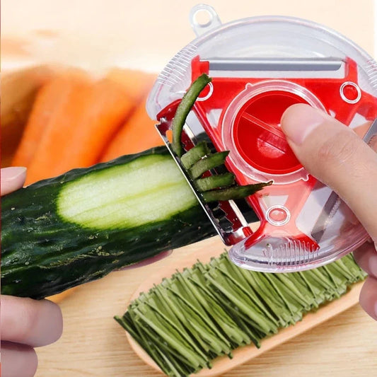 3-in-1 Magic Peeler Set – Rotary Slicer, Shredder & Julienne Peeler