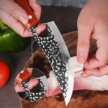 Handmade Forged Butcher Knife – Boning & Meat Cleaver with Wood Handle