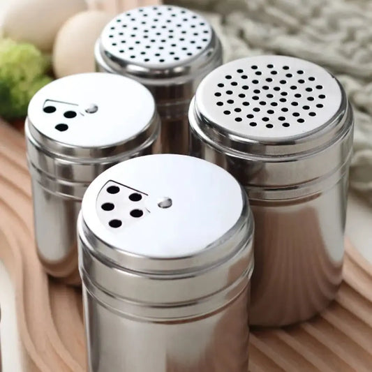 Stainless Steel Spice Shaker with Rotating Multi-Hole Lid