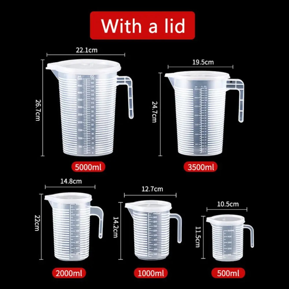 Clear Plastic Graduated Measuring Cup – Multiple Sizes with Lid Option