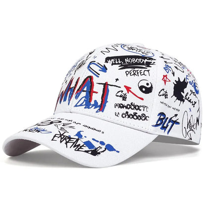 Graffiti Print Snapback Baseball Cap – Unisex Street Style Hat