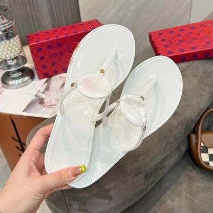 Women's Clear Jelly Flip Flops – Transparent Beach Sandals