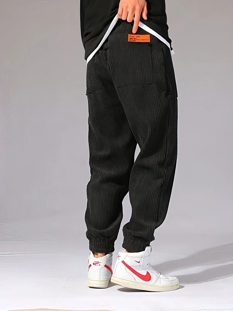 Men's Fleece-Lined Corduroy Jogger Pants – Warm Sweatpants
