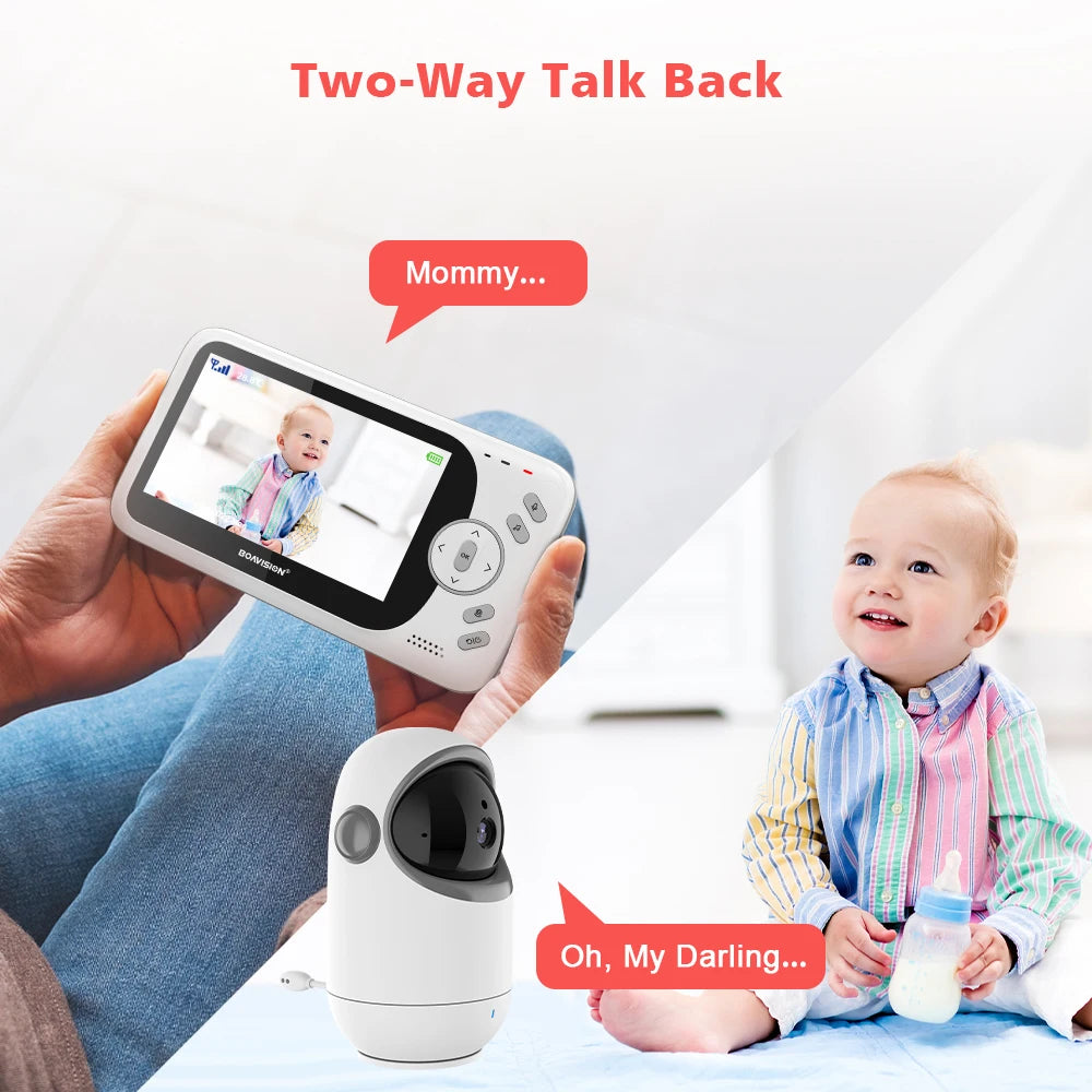 4.3-Inch Video Baby Monitor with Pan-Tilt Camera, Night Vision & Two-Way Audio