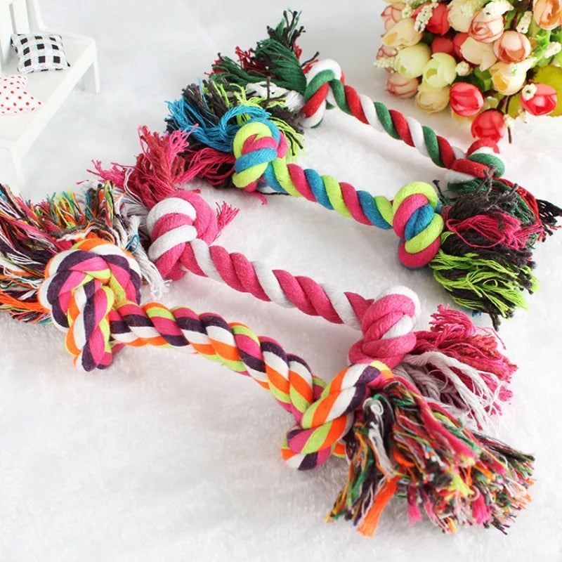 Cotton Rope Dog Chew Toy – Double Knot Tug & Bite