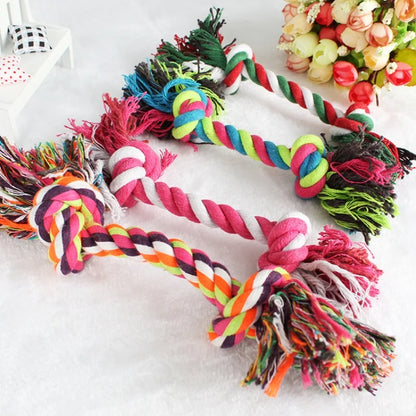 Cotton Rope Dog Chew Toy – Double Knot Tug & Bite