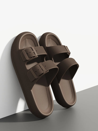 Men's Thick Sole Double Strap Sandals – Non-Slip Outdoor & Shower