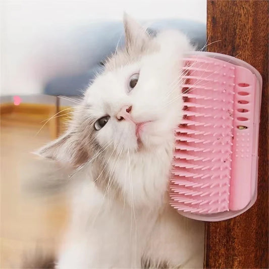 Cat Corner Grooming Brush – Self-Groomer Scratcher with Catnip