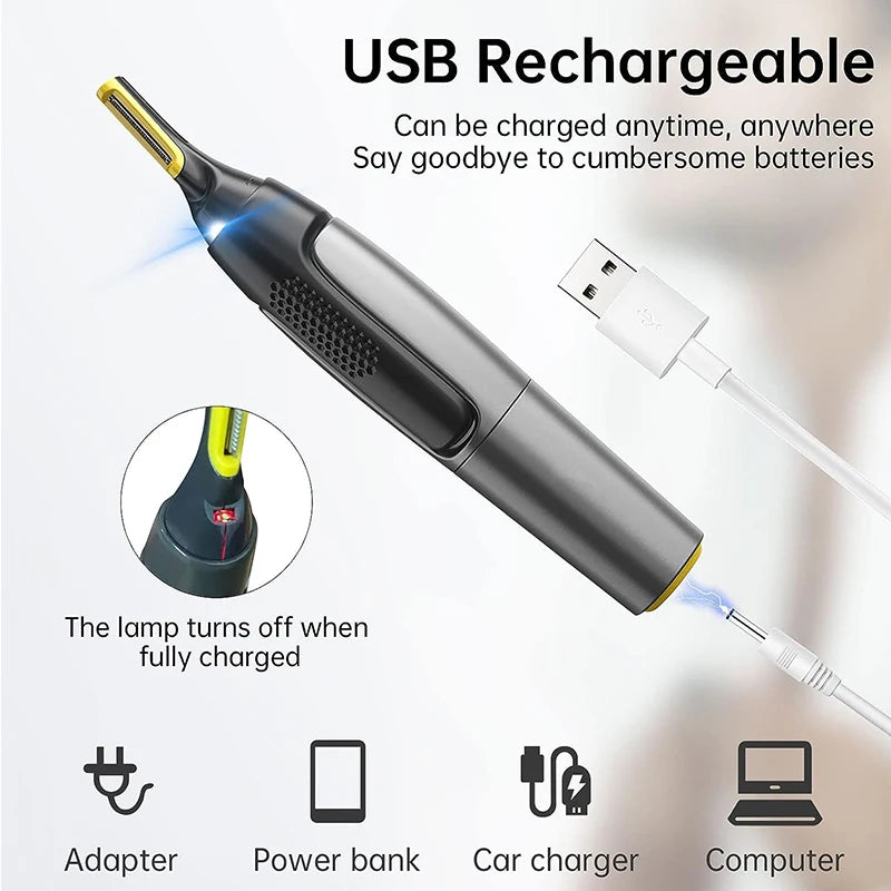 Nose & Ear Hair Trimmer – Electric Facial Hair Removal for Men