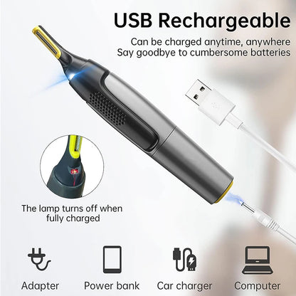 Nose & Ear Hair Trimmer – Electric Facial Hair Removal for Men
