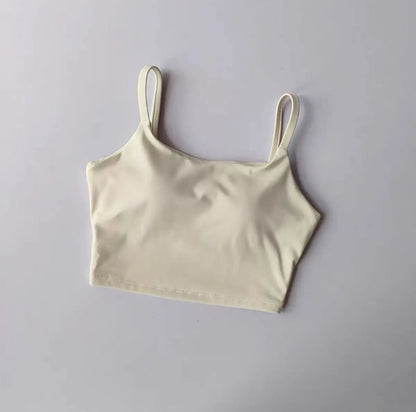 Women's Padded Sports Bra Camisole – Push-Up Crop Top for Gym & Yoga