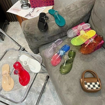 Women's Clear Jelly Flip Flops – Transparent Beach Sandals