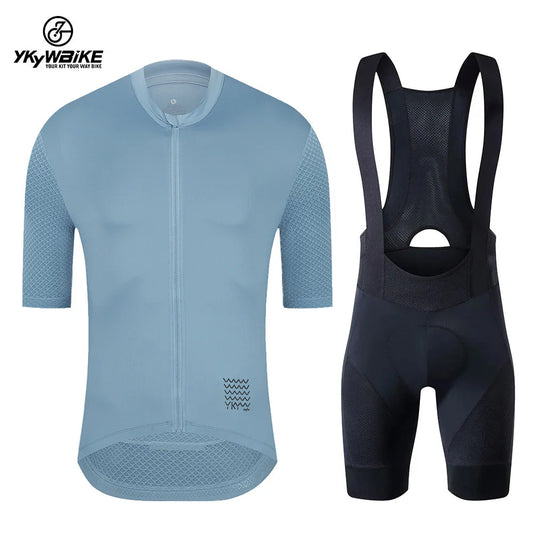 Cycling Jersey Bib Shorts Set – Classic MTB Road Bike Kit with Reflective Details