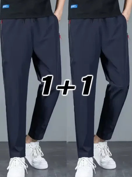 2-Pack Men's Slim Jogger Pants – Korean Casual Stretch Trousers