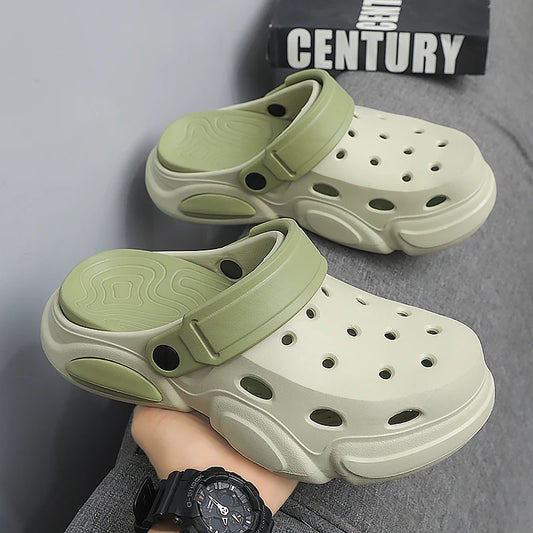 Men's Thick-Sole Clogs – Breathable Non-Slip Sandals