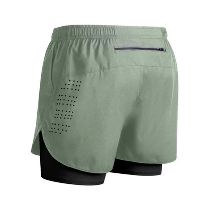 Men's Reflective Running Shorts – Double-Layer Quick-Dry Training Shorts