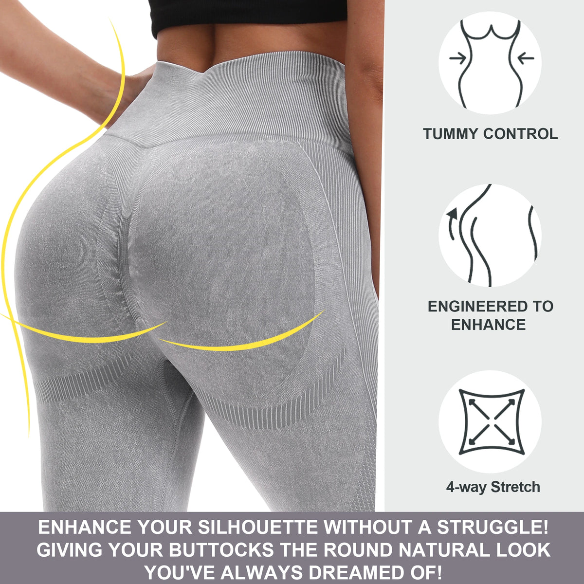 2-Pack High Waist Butt Lifting Yoga Leggings – Side Cutout Lace-Up