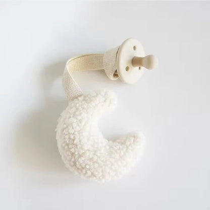 Baby Pacifier Clip – Sherpa Star & Moon Soother Holder