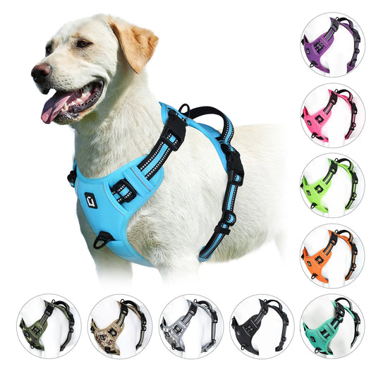 No-Pull Dog Harness – Adjustable Soft Padded Pet Vest with Handle