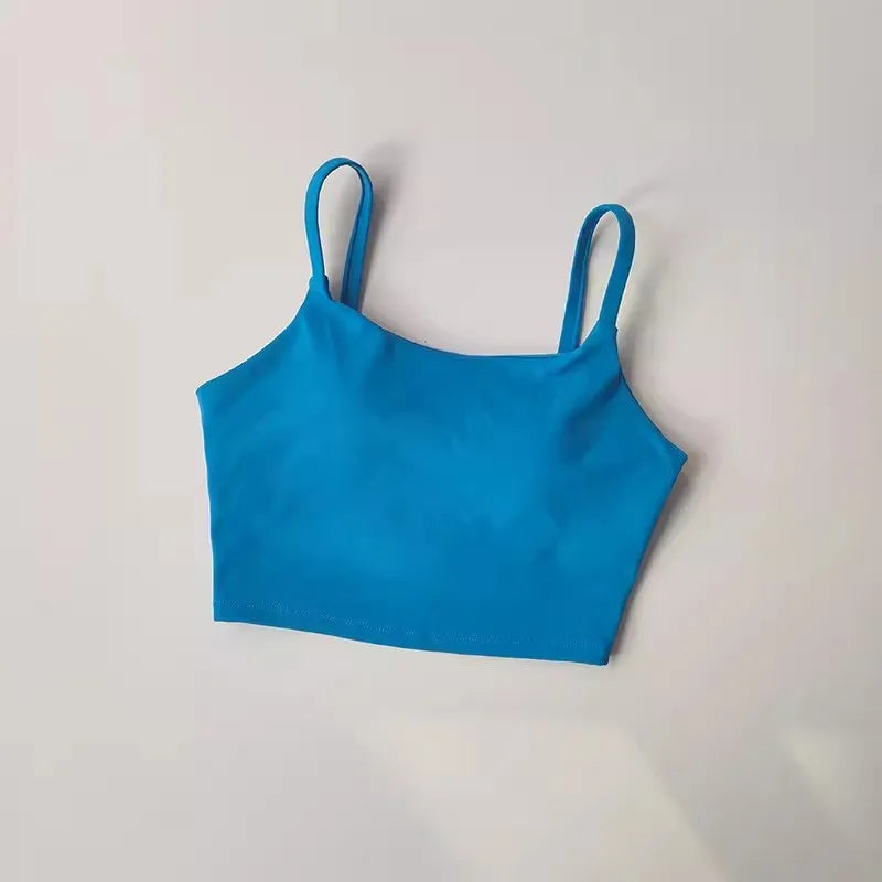 Women's Padded Sports Bra Camisole – Push-Up Crop Top for Gym & Yoga