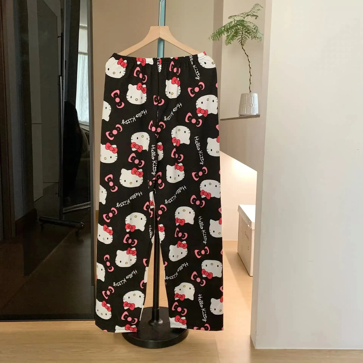Hello Kitty Cartoon Pajama Pants – Soft Anime Lounge Trousers for Women