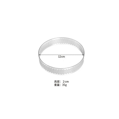 Stainless Steel Perforated Tart Ring Mold – Round Pastry & Mousse Cake Circle