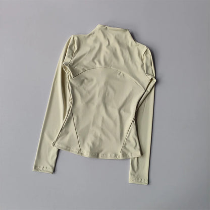 Women's Zip-Up Athletic Jacket – Slim Fit Long Sleeve Sports Coat