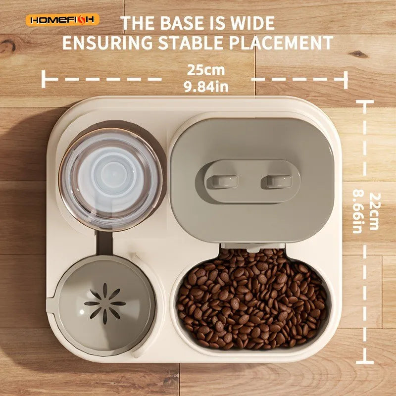 2-in-1 Automatic Cat Food & Water Dispenser – Cute Integrated Feeder