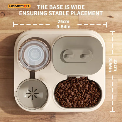 2-in-1 Automatic Cat Food & Water Dispenser – Cute Integrated Feeder
