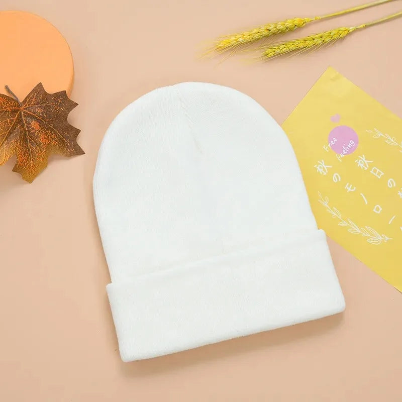 Knit Beanie Hat Warm Stretch Crochet Cap for Women & Men