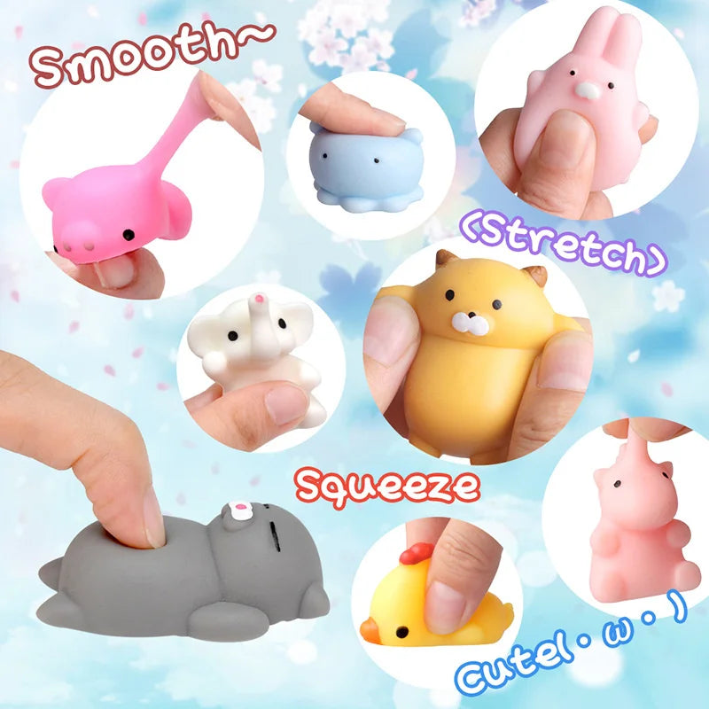 Kawaii Mochi Squishy Animal Toys – Stress Relief Party Favors