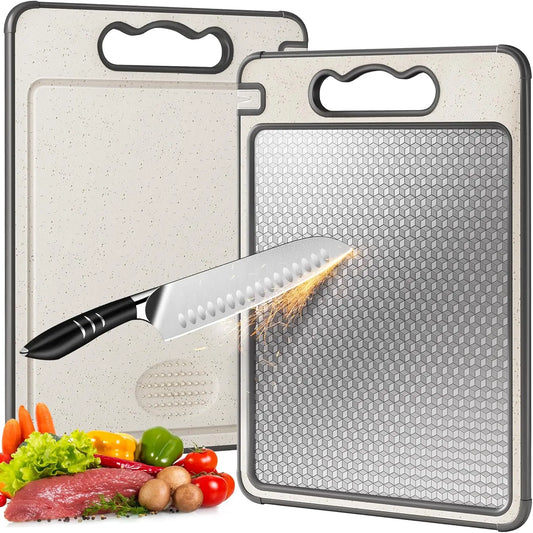 Stainless Steel Double-Sided Cutting Board – Anti-Slip