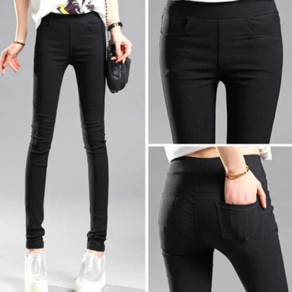 Women's Skinny Pencil Pants – Slim Stretch Office Trousers