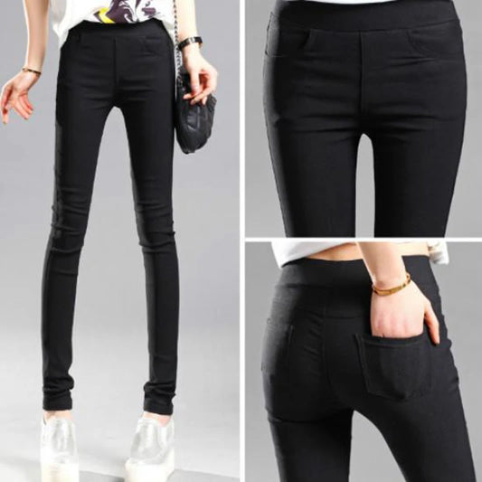 Women's Skinny Pencil Pants – Slim Stretch Office Trousers
