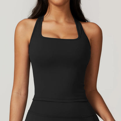 Women's Yoga Tank Top with Built-In Bra - Workout Vest